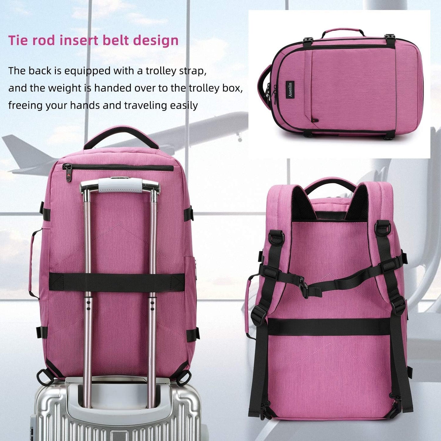 Asenlin 40L Travel Backpack ,17 Inch Laptop Backpack Flight Approved Luggage Carry On Water Resistant Computer Backpack