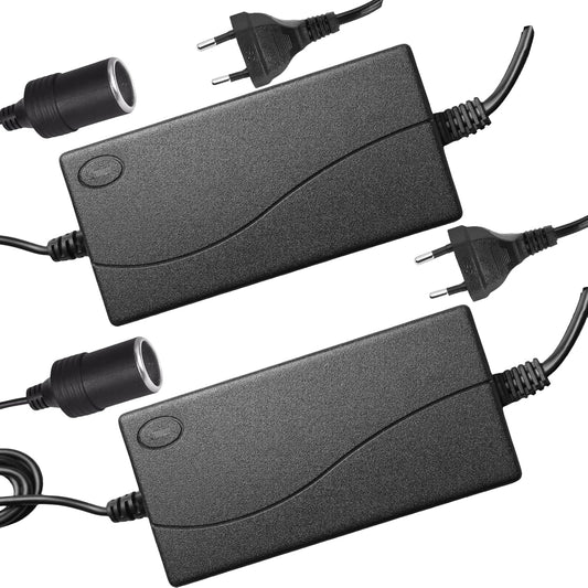 2 x AC to DC Converter Adapter 220V to 12V 5A Cigarette Lighter Power Adapter for Car Fridge Vacuum Cleaner
