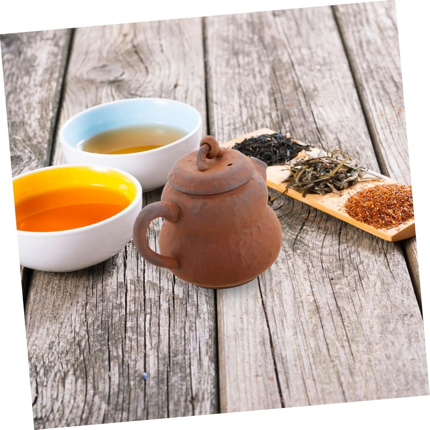 Mikinona Traditional Chinese Gourd Tea Pot Ceramic Tea Pot Infuser Retro Vintage Stovetop Enamel Teapot