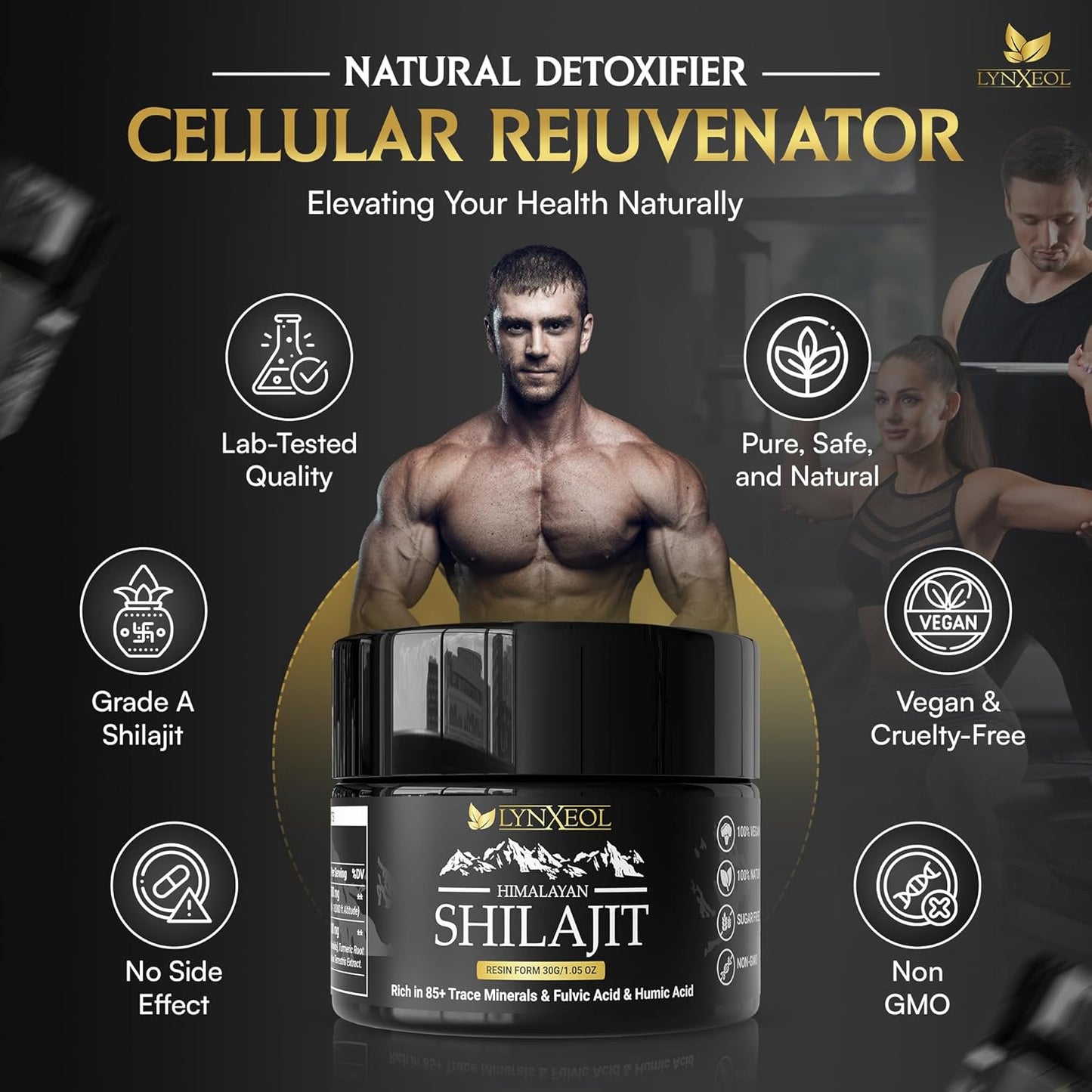 Himalayan Shilajit Resin 30g - Pure Organic Shilajit for Men & Women, Lab Tested, Rich in 85+ Trace Minerals - Fulvic & Humic Acid, Natural Energy & Muscle Support, Vitality & Wellness Supplement