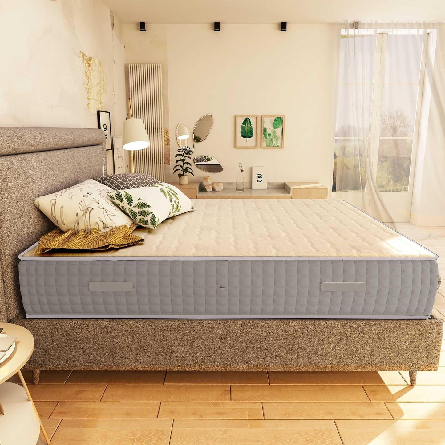 Baldiflex Emporio Luxury Spring and Memory Double Mattress 160 x 190 cm, 800 Springs and 7 cm Memory, Height 29 cm