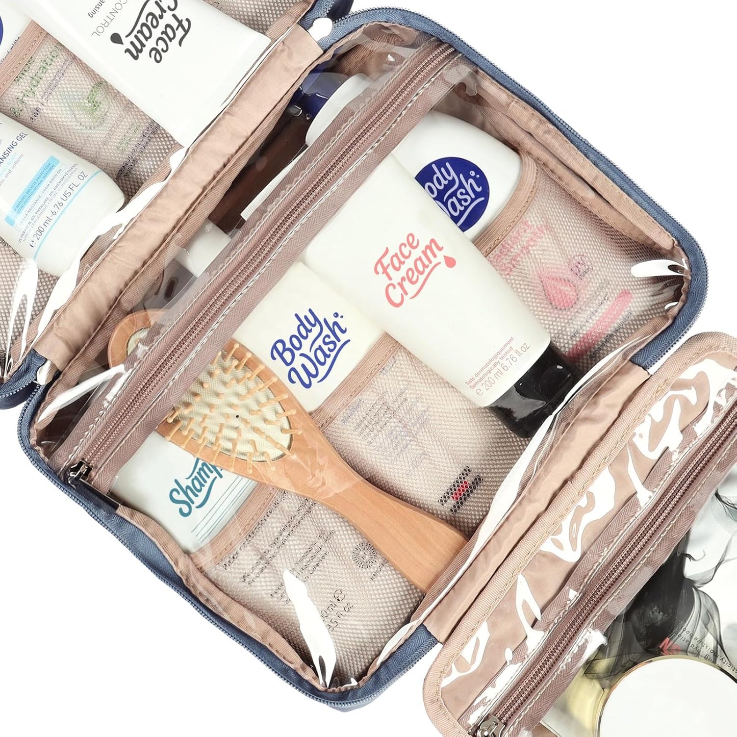 NISHEL Large Size Toiletry Bag for Women, Travel Essentials Organizer, Hanging Makeup Case for Accessories, Cosmetics, Toiletries