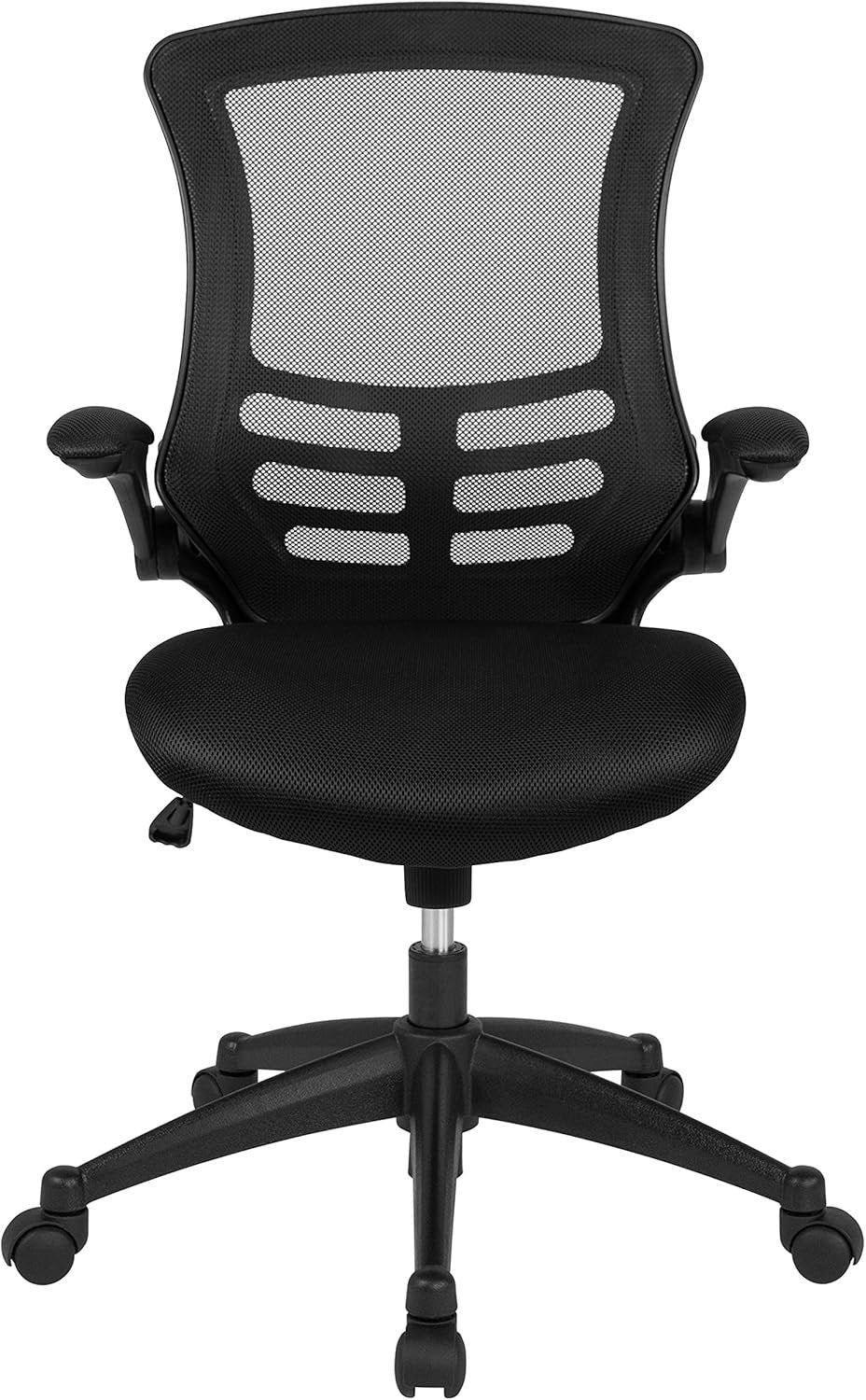 Flash Furniture Mid-Back Black Mesh Swivel Ergonomic Task Office Chair with Flip-Up Arms