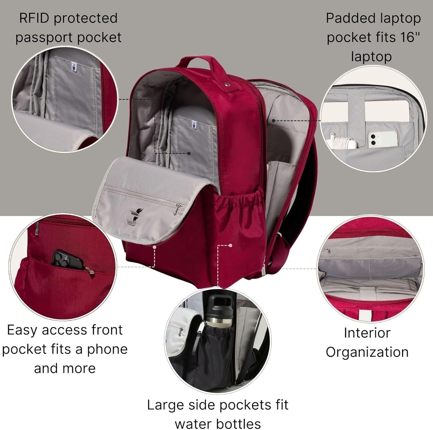 Baggallini womens Tribeca Expandable Laptop BackpackTribeca Expandable Laptop Backpack