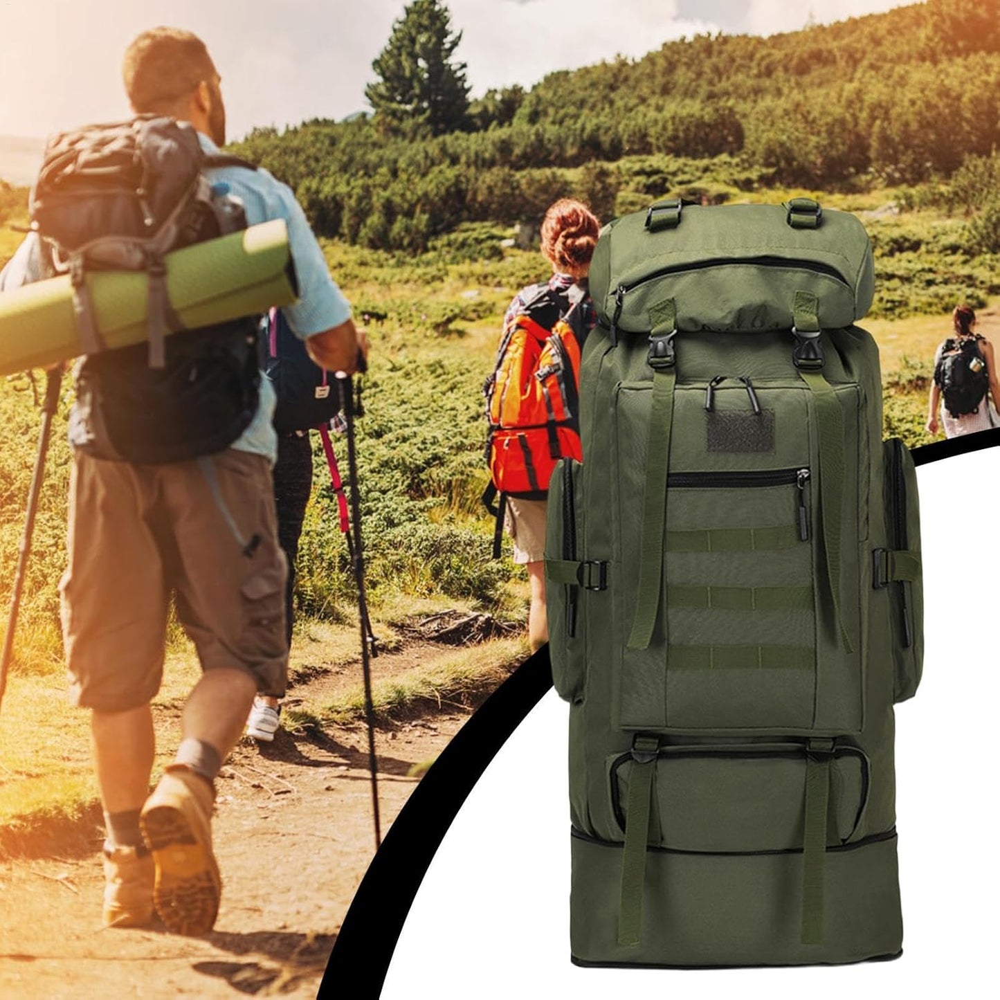 Iouyjiu Waterproof Travel Backpacking | Large Capacity Outdoor Rucksack | Multi-Functional Backpacking Bag for Trekking, Hiking, Cycling, Climbing & Camping | Durable Travel Gear for Adventurers