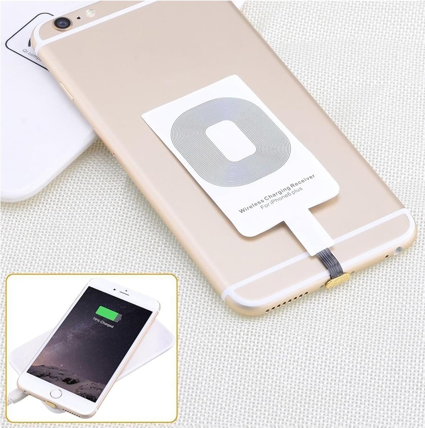 Wireless Charger for USB-C Phones, Ultra-Thin Fast Charging Receiver, Qi Compatible