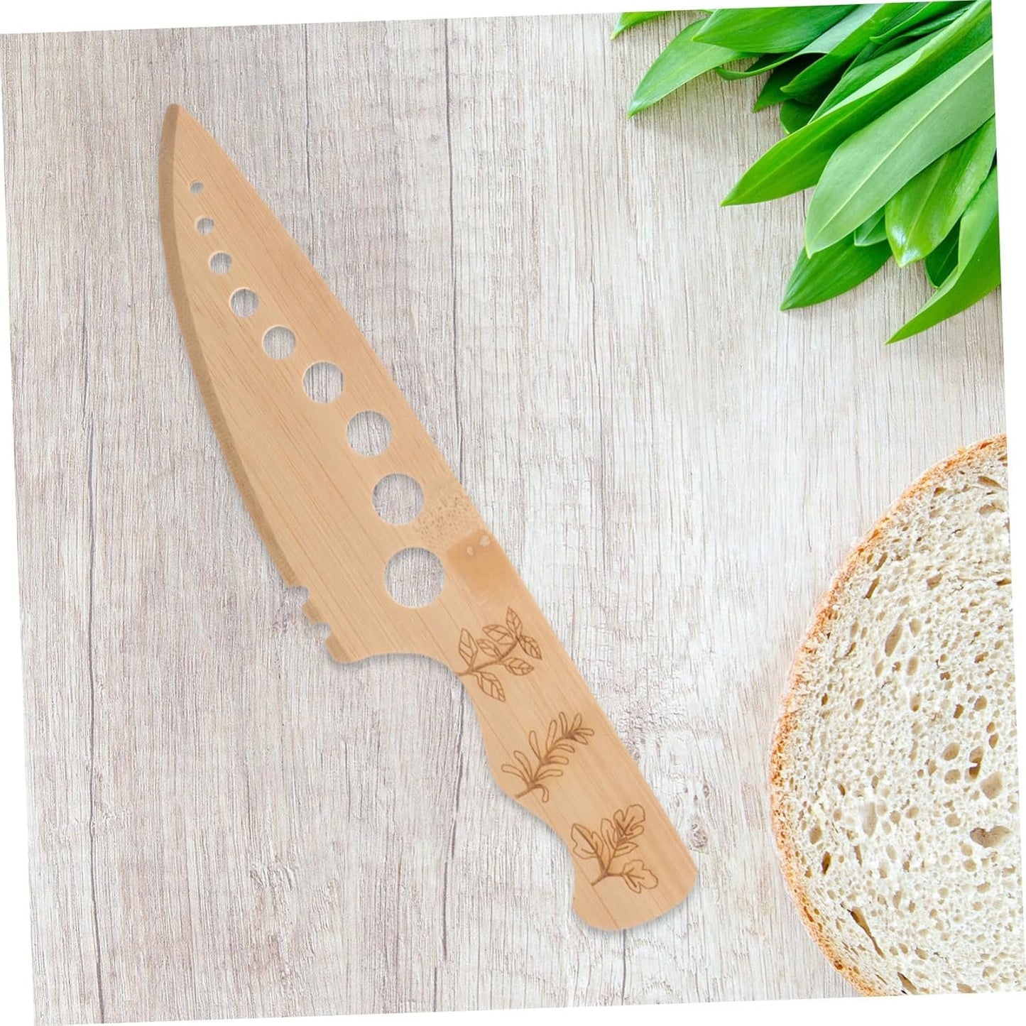 GREENADSCAPE Wooden Herb Peeling Knife Garlic Mincer Remover Cutter for Creases Peeler Herb Tool Defoliator Vegetable Remover Wood Vegetable Remover