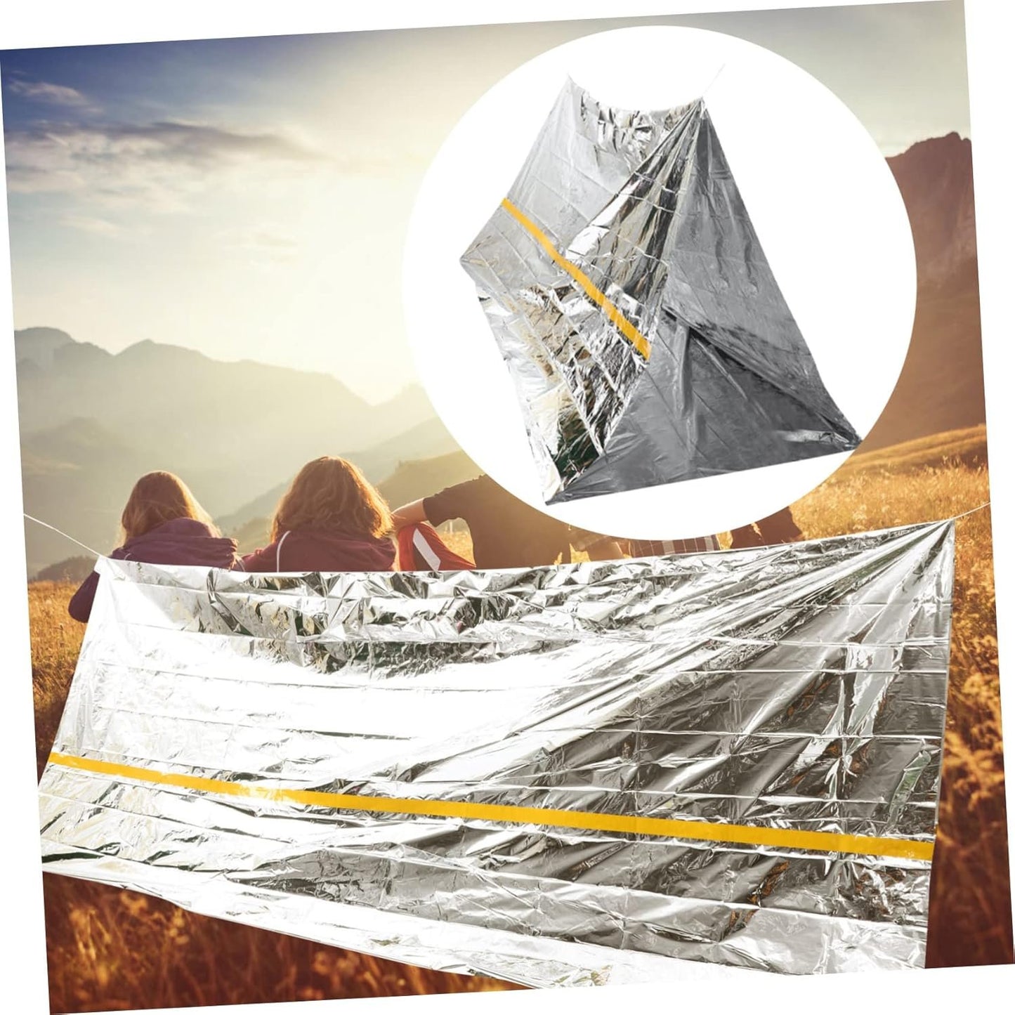 SUPVOX Camping Survival Tent 2pcs Emergency Tube Shelter Waterproof Windproof Tent for Outdoor Adventure