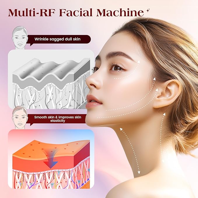 Microcurrent Facial Device, 3 Modes Red Light Therapy for Face and Neck, Skin Care Facial Massager Perfect Gifts for Women Men(Gold)