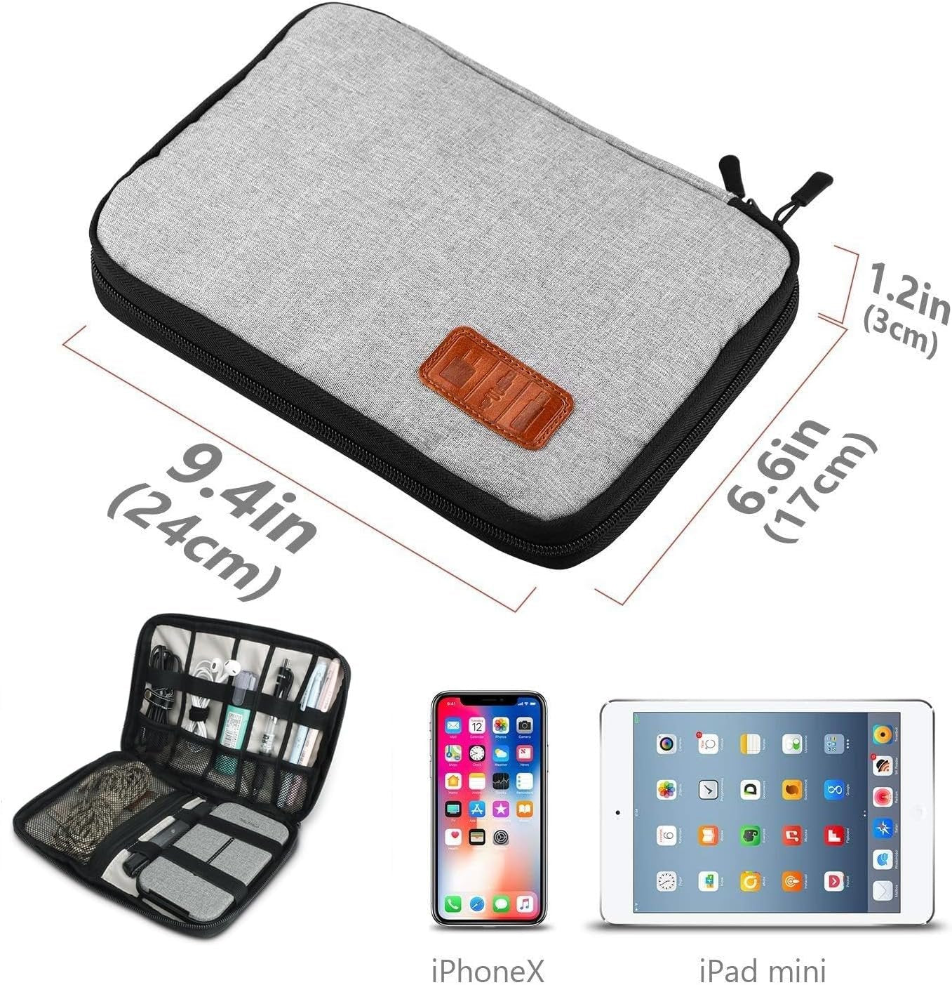 Travel Cable Organiser Bag,T Tersely Travel Gadget Cables Electronics Organiser Accessories Bag,Portable Tech Pouch Gear Bag Cable Bag Phone Carrying Storage Case for Headphone Earphone USB
