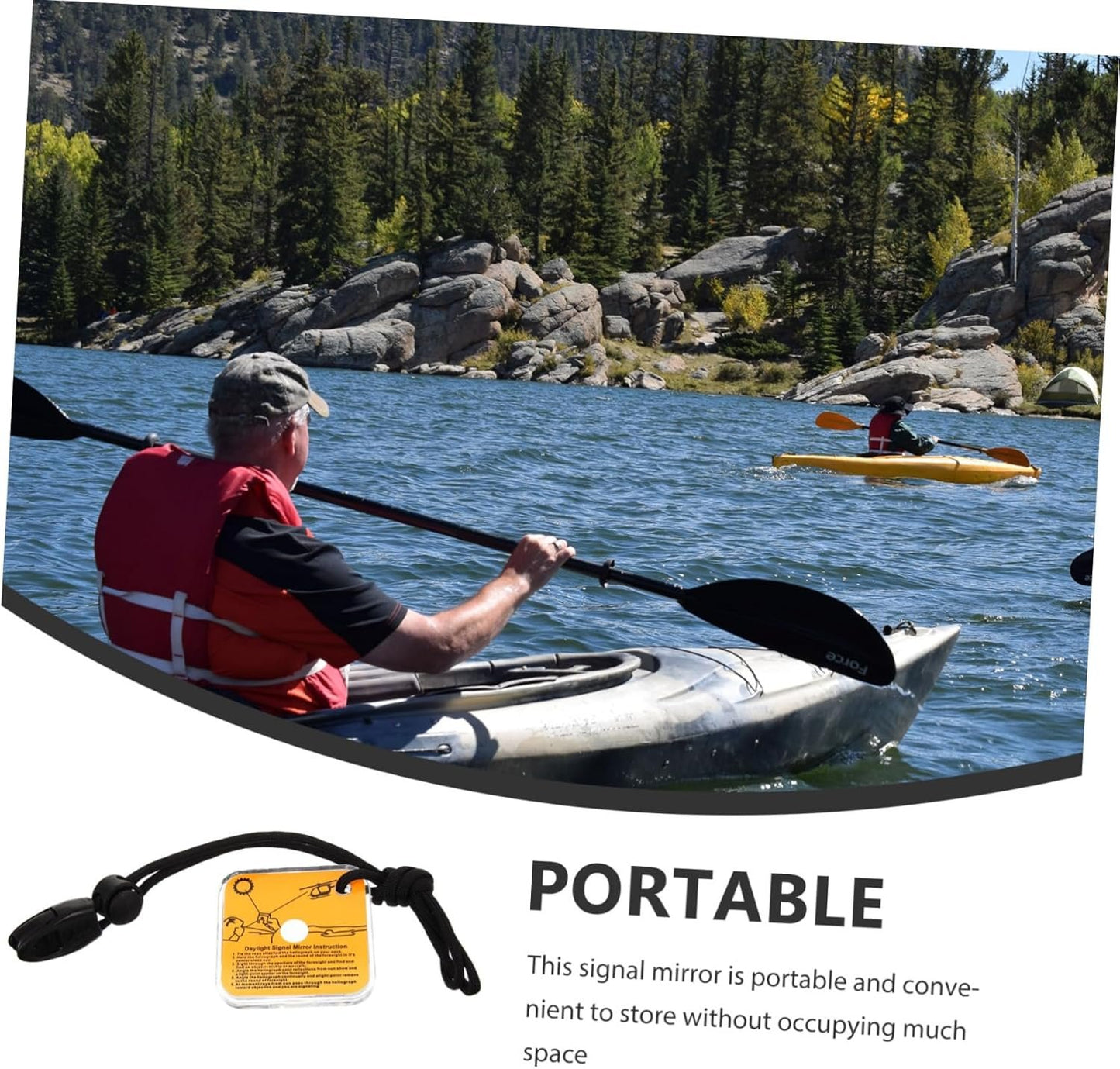 Anneome Retroreflector Survival Mirror Multi-Functional Outdoor Signal Mirror Reflective Tool for Camping Hiking