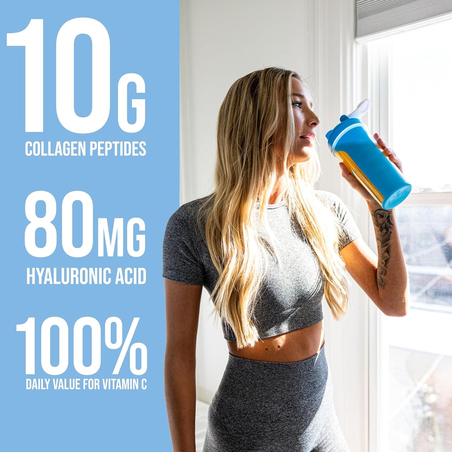 Rule1 R1 Collagen Peptides Hair Skin Nail & Joint Support Supplement 336 g, Peach Mango (28 Servings)