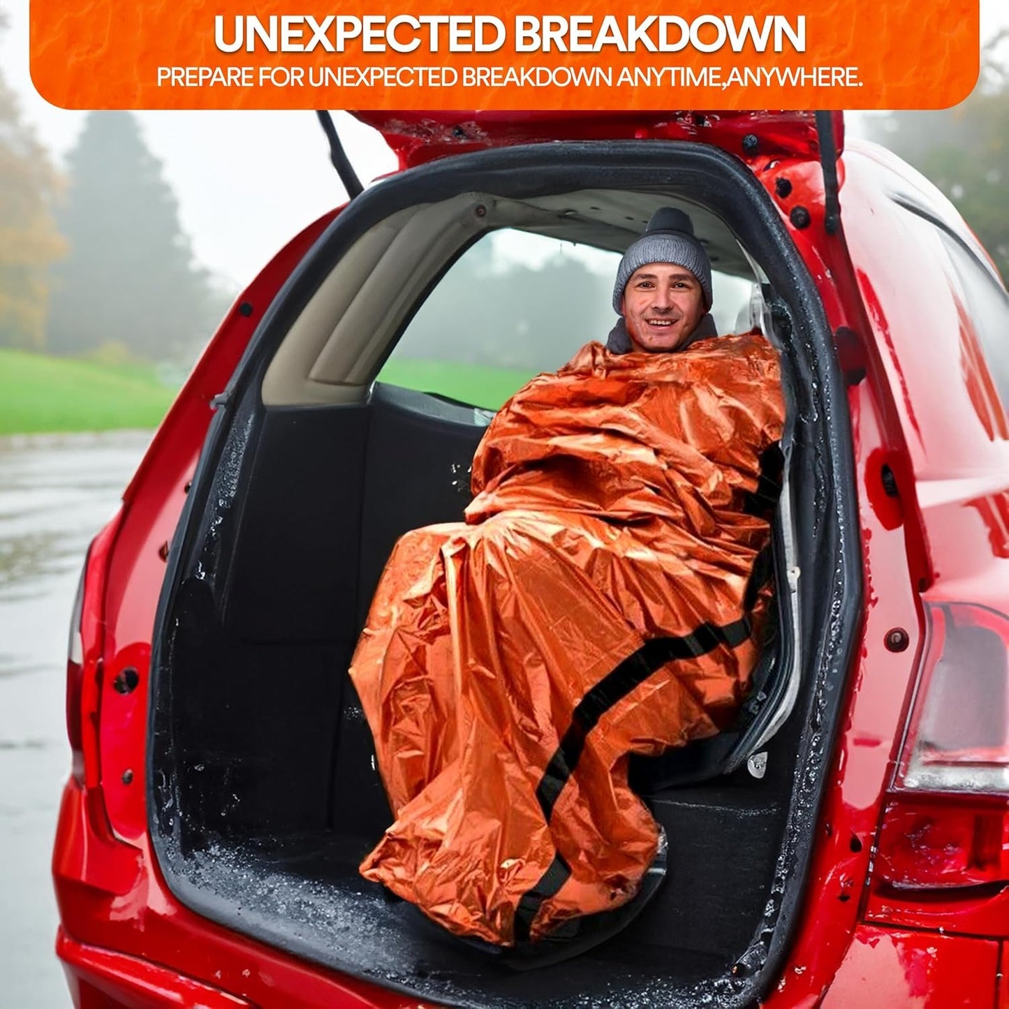 GearHill Emergency Sleeping Bags Survival Bag with Whistle Bivy Sack Portable Emergency Blanket Thermal Sleeping Bag