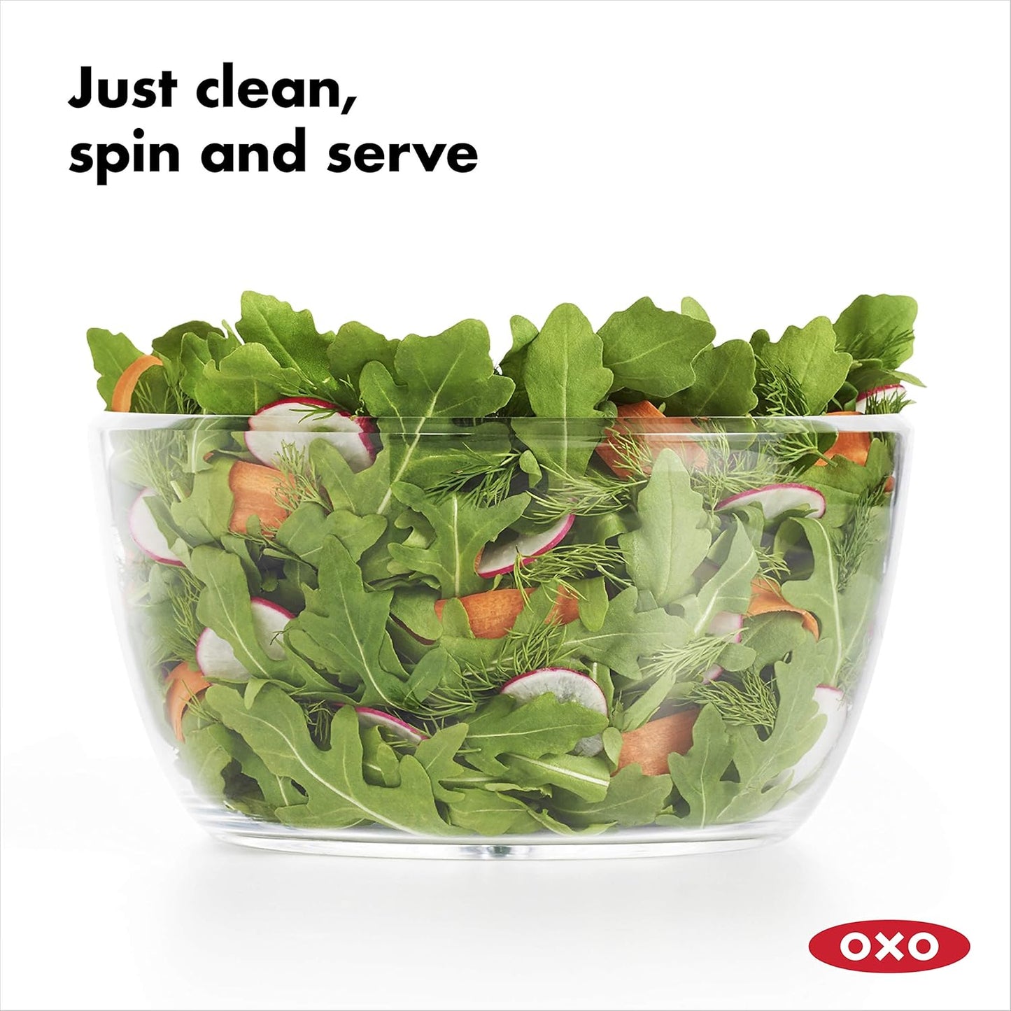 OXO Good Grips Salad Spinner, 4.0 Litre, Clear, Large