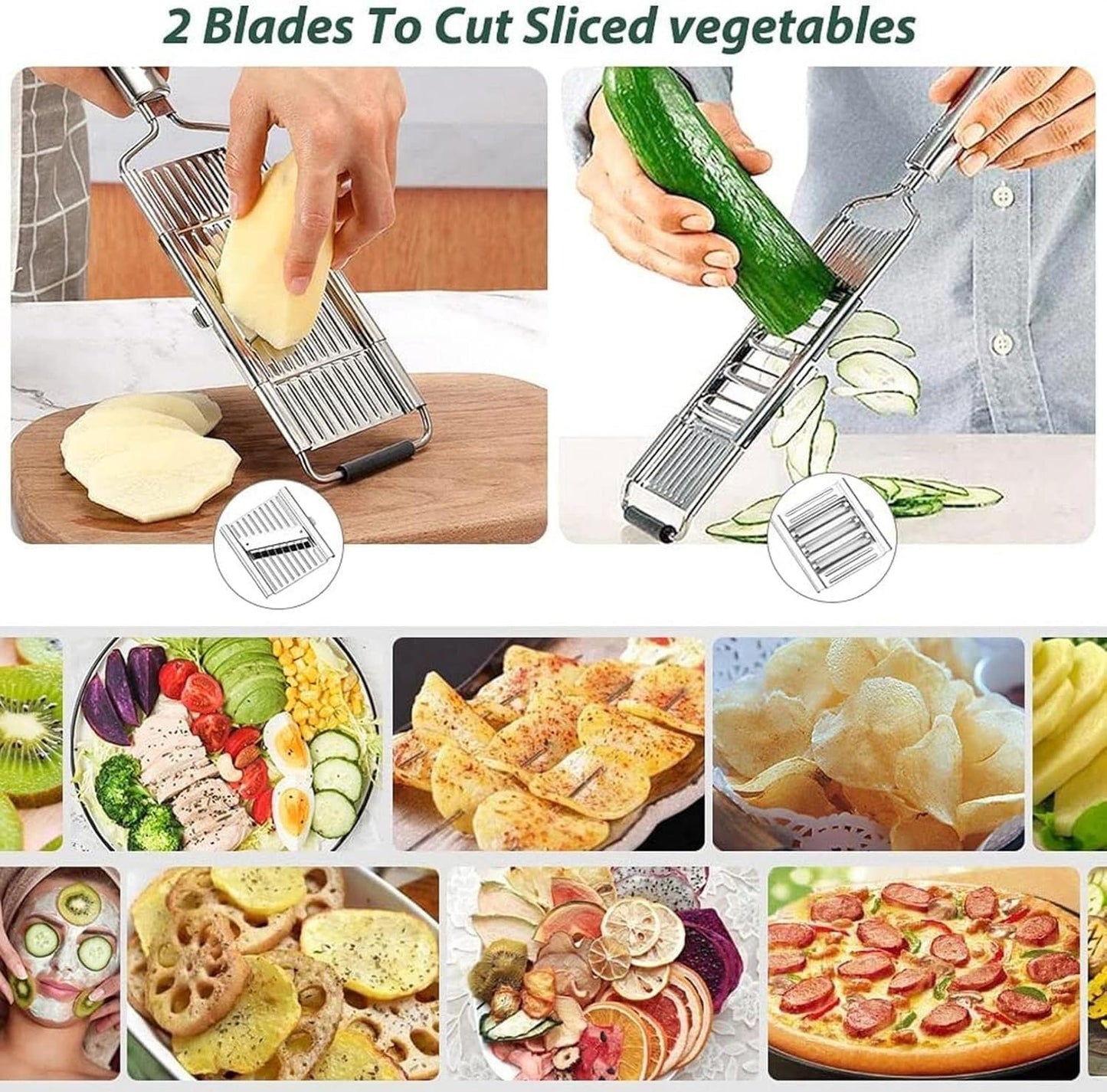 TOBILE Peeler 4 in 1 Vegetable Slicer Shredder Grater Cutter Manual Fruit Carrot Potato Grater with Handle Multipurpose Household Kitchen Tool