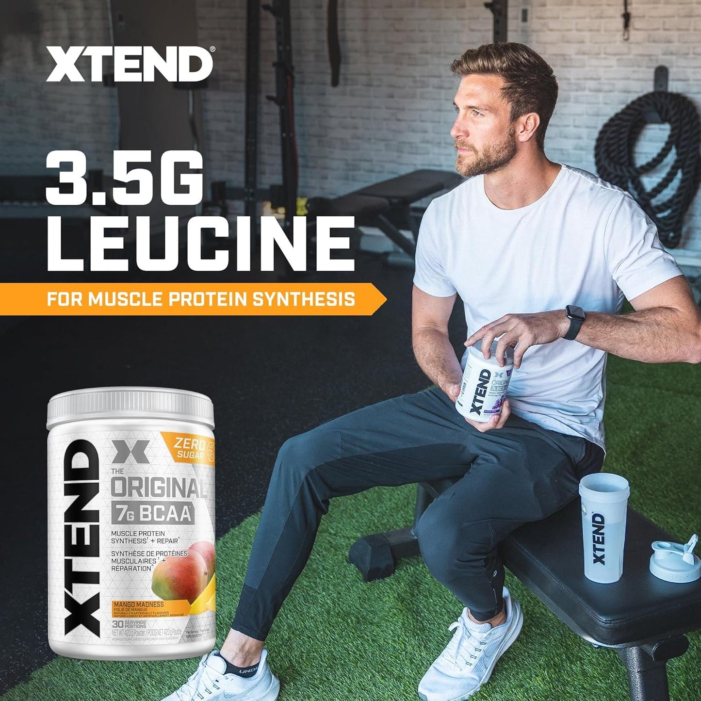 Scivation XTEND Original BCAA Powder | Sugar Free Post Workout Muscle Recovery Drink with Amino Acids | 7g BCAAs for Men & Women | 30 Servings, Mango Madness - 420g