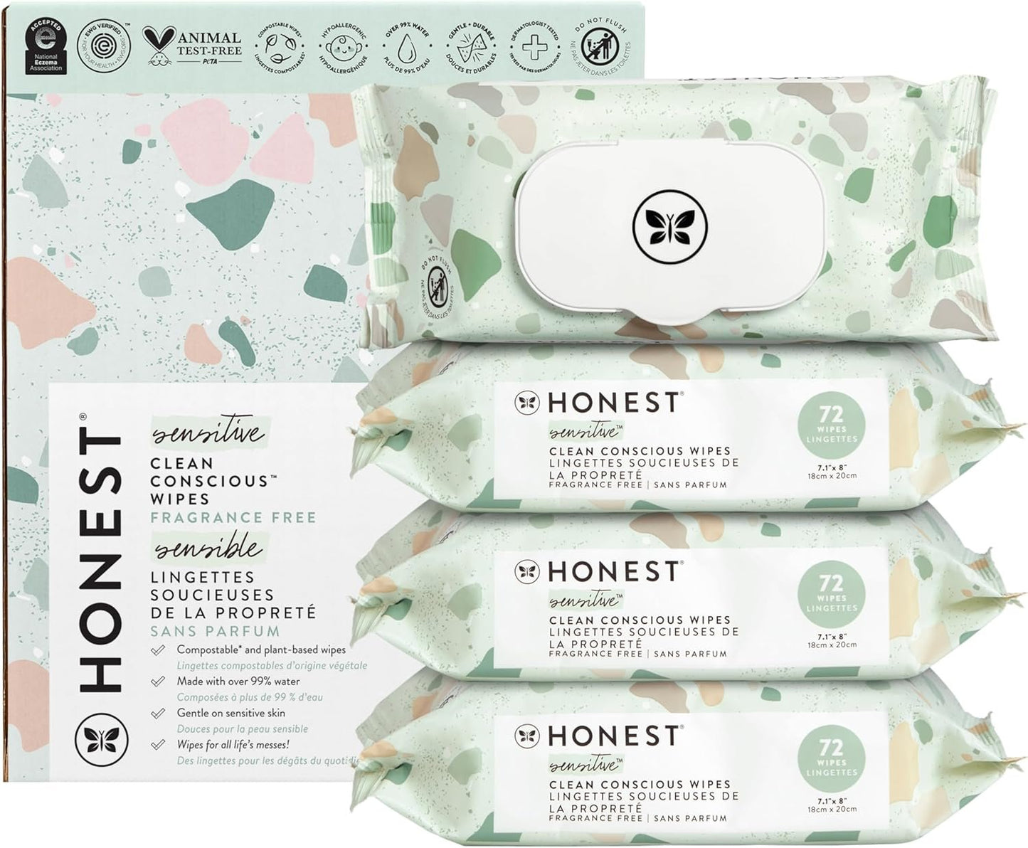 The Honest Company Baby Wipes - Pure and Gentle | Hypoallergenic Honest Wipes