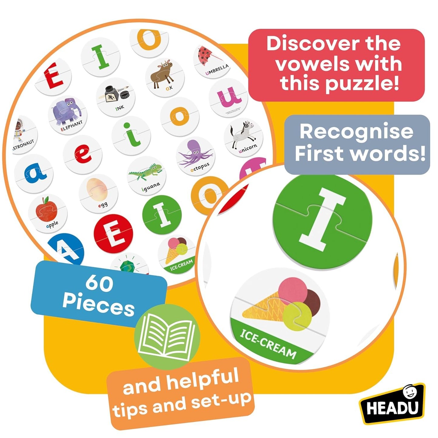 Headu Letter Balls, Educational Toys for Boys and Girls Ages 2-4 Years Old, Toddler Learning Toys, Teacher Homeschool Supplies, Birthday