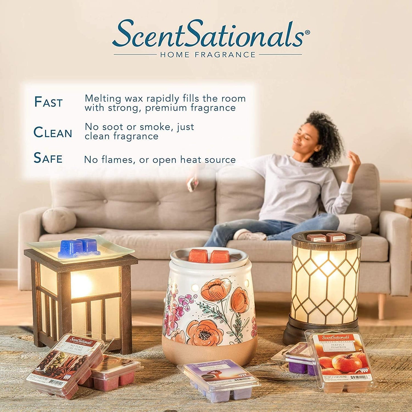 Scentsationals Scented Wax Cubes - Vanilla Bean - Fragrance Wax Melts Pack, Electric Home Warmer Tart, Wickless Candle Bar Air Freshener, Spa Aroma Decor Gift - 10oz (24-Cubes)