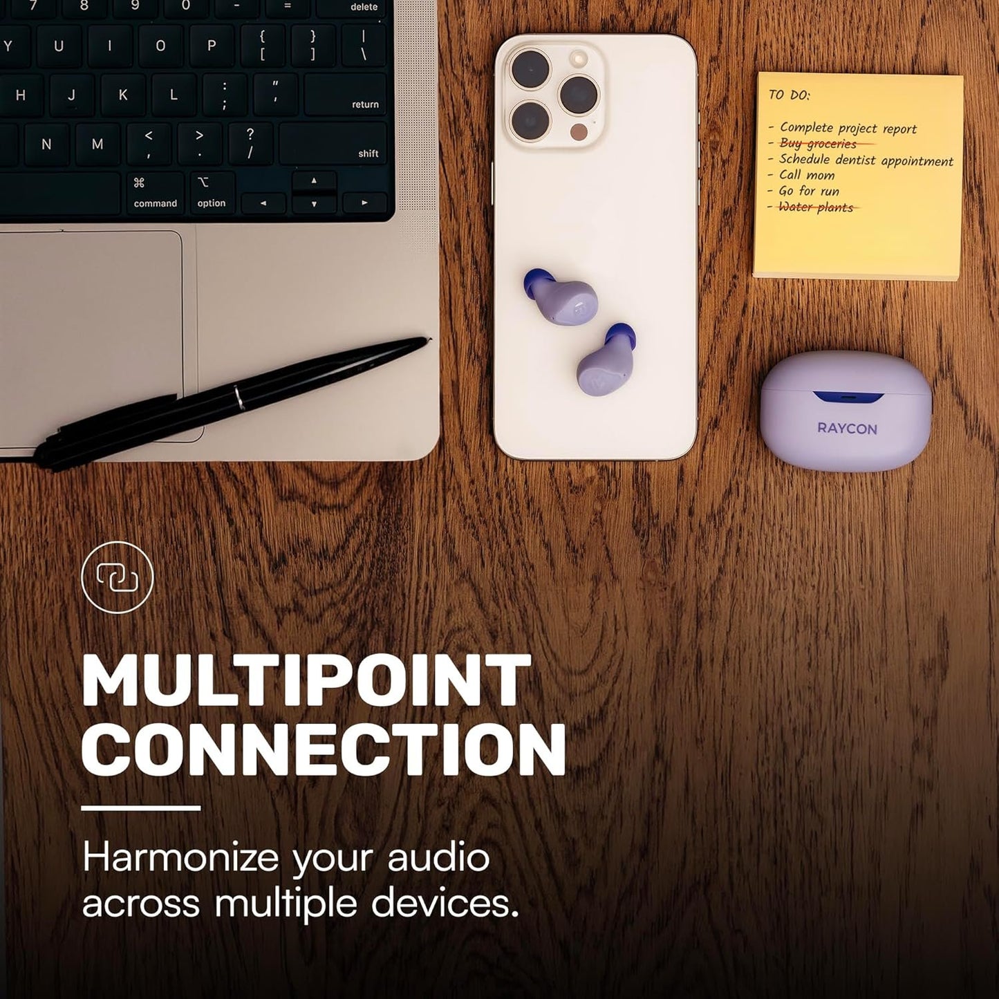 Raycon Everyday Earbuds (2024 Edition) - Bluetooth True Wireless in-Ear Buds with 32 Hours Playtime, Multpoint Technology, Extreme Comfort, and Active Noise Cancellation (Blush Violet)