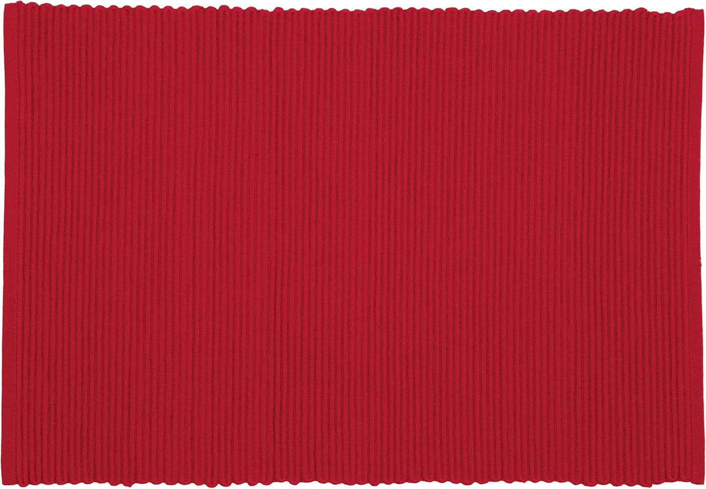 Now Designs Spectrum Placemats Ribbed Cotton, Chili Red, 19x13 inches, Set of 4, (901495aa)