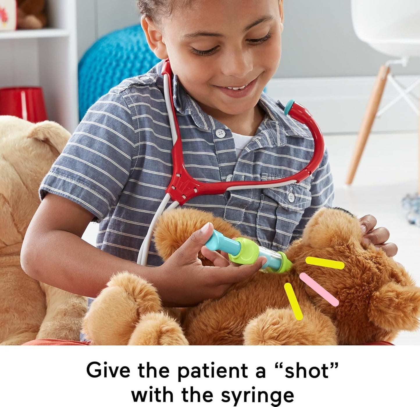 Fisher-Price Doctor Playset Medical Kit 7-Piece Toy for Dress Up and Preschool Pretend Play Ages 3+ Years