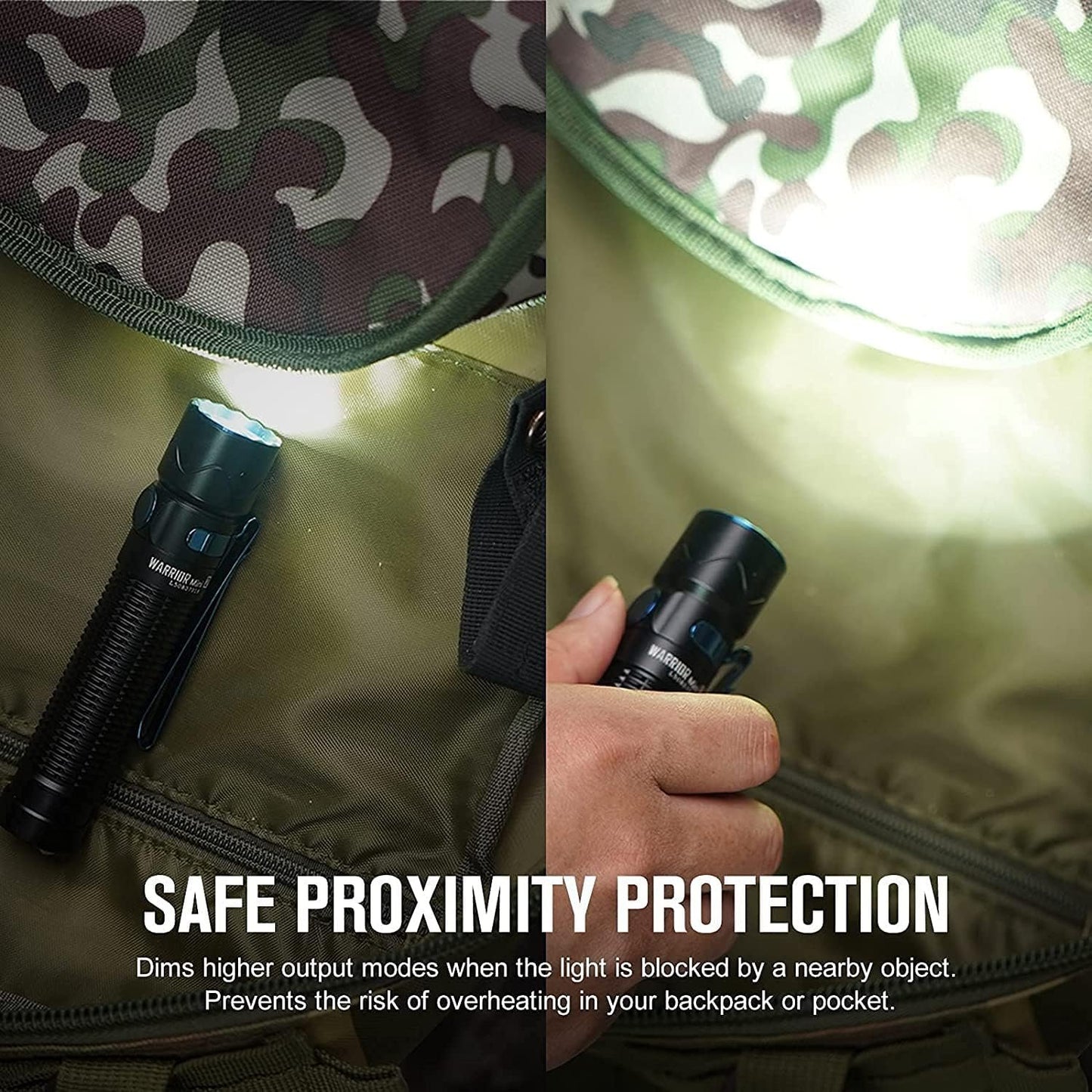 OLIGHT Warrior Mini2 Rechargeable Tactical Flashlight LED Light 1750 Lumens with Dual Switch and Proximity Sensor, MCC Magnetic Charging Emergency Flashlights for Household, Outdoor, Hiking (Black)