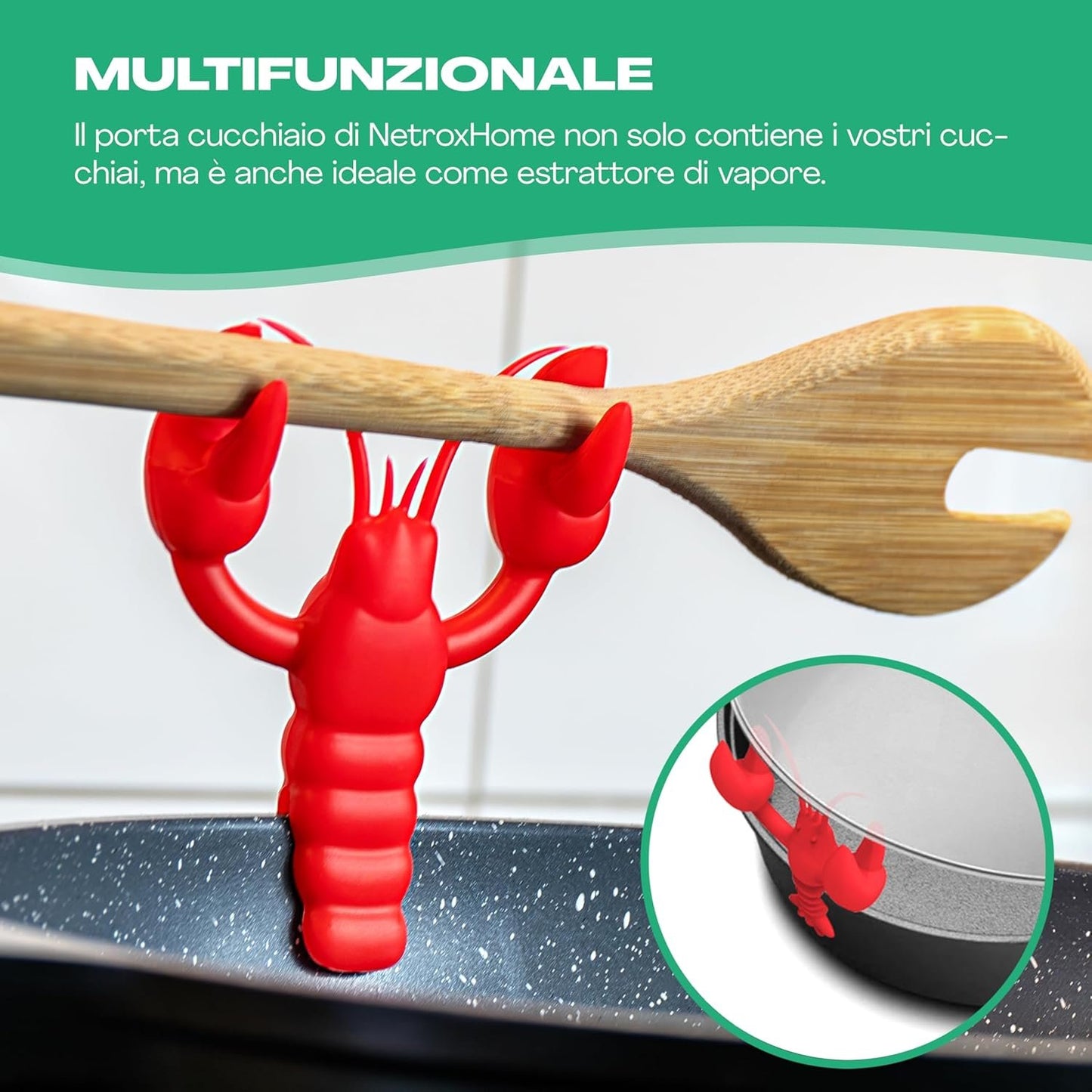 Netrox - Kitchen Ladle Holder - BFA Free for Food and Heat Resistant up to 230 °C - Fun Gift - Mestoo Utensil Rest Otti Spatula Stani Special Spoon Holders Gadget Spoon