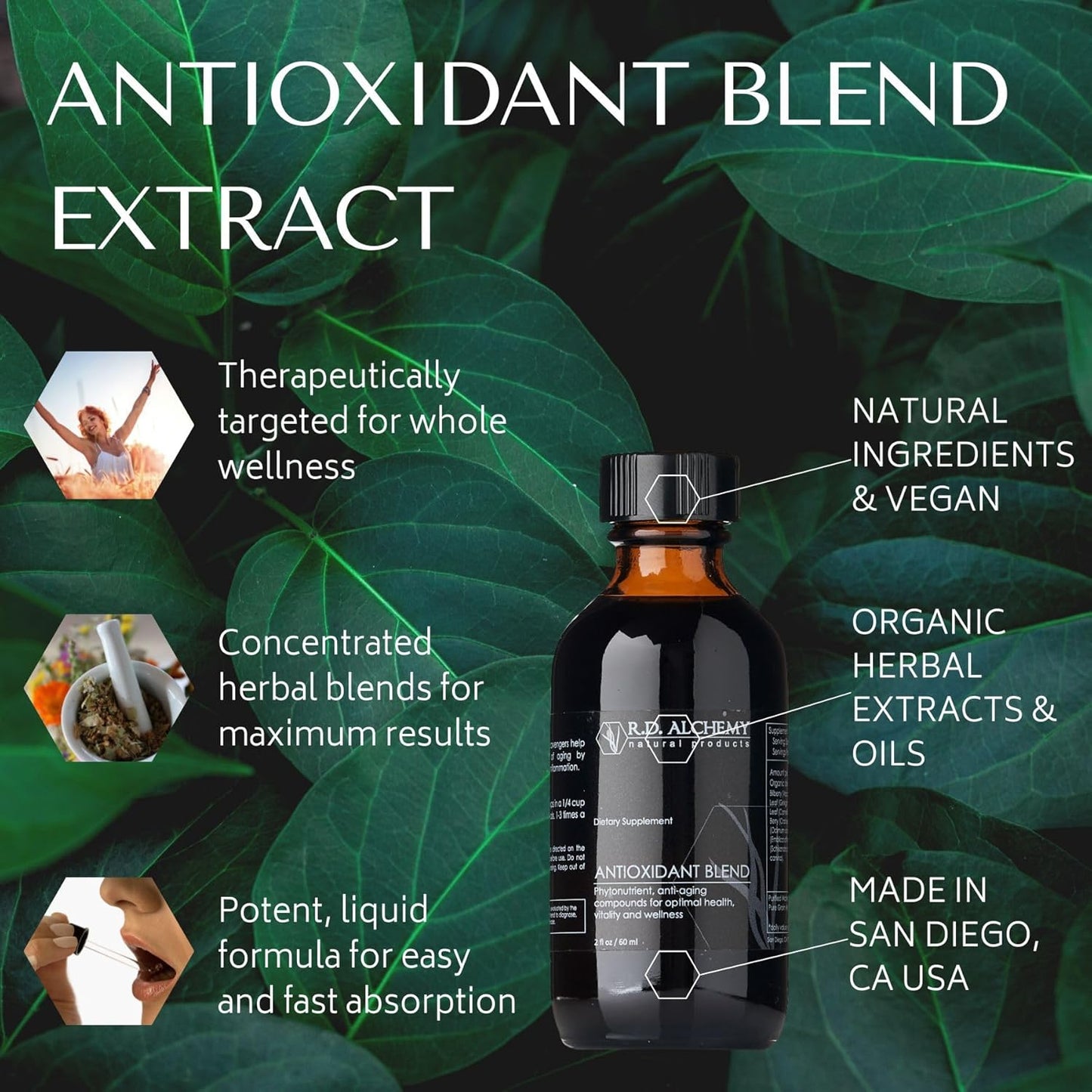 RD Alchemy - 100% Natural & Organic Antioxidant Blend - Anti-Aging Compounds for Optimal Health, Vitality and Wellness