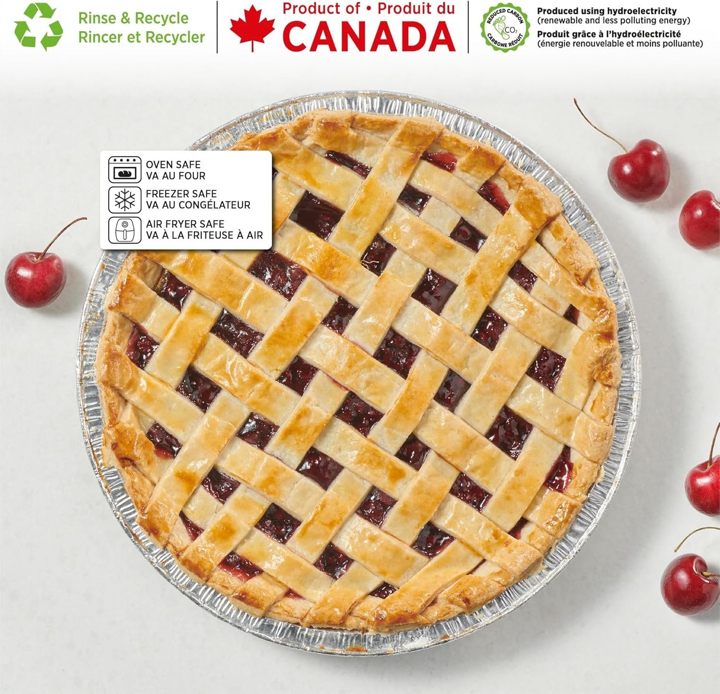 Starfrit (50-Pack) 9” Deep Pie Plates (23 cm) - Recyclable - Disposable - Oven & Freezer Safe - Perfect for Baking Pies, Chicken Pot Pies & Quiches