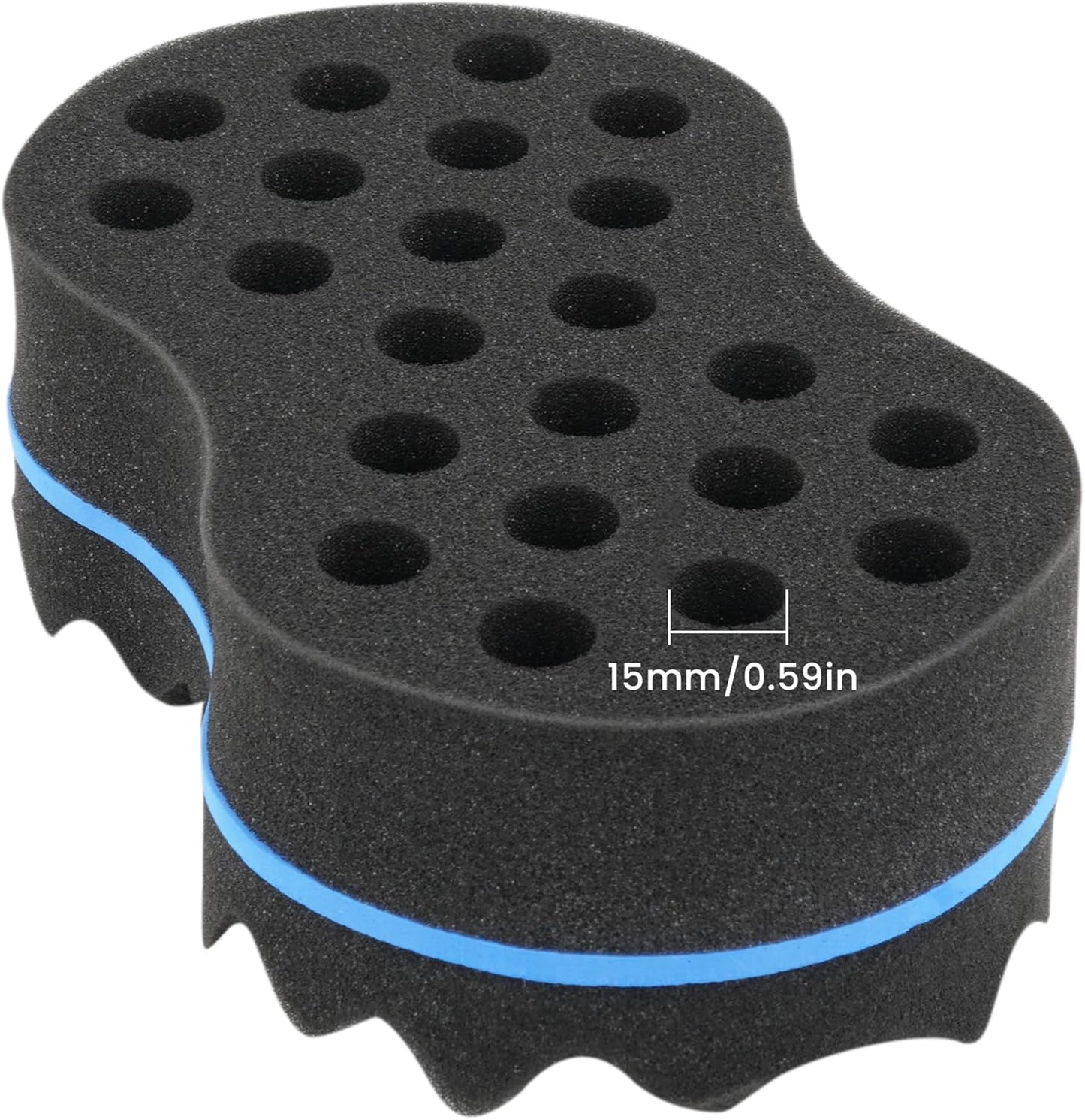 Beauty7 Double Side Two in One Magic Twist Hair Sponge Magic Hair Twist Sponges Afro Braid Style Hair Sponge Brush Natural Hair Sponge Barber Styling Comb Locking Afro Coil Comb Care Hair Styling Tool