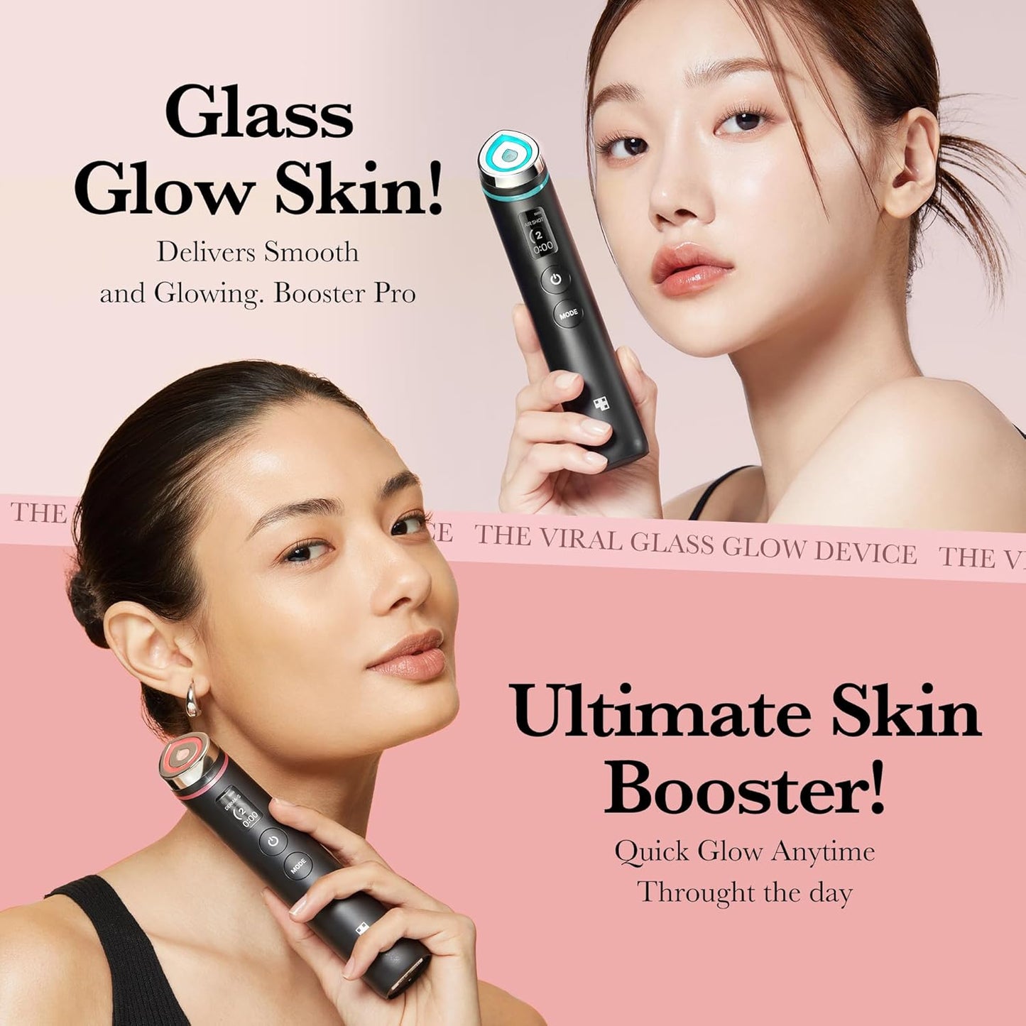 Medicube Age-R Booster Pro - 6 in 1 Total Care LED Therapy Device for Elasticity, Face Contour and Leek Care with 4 Modes - Professional Skincare at Home
