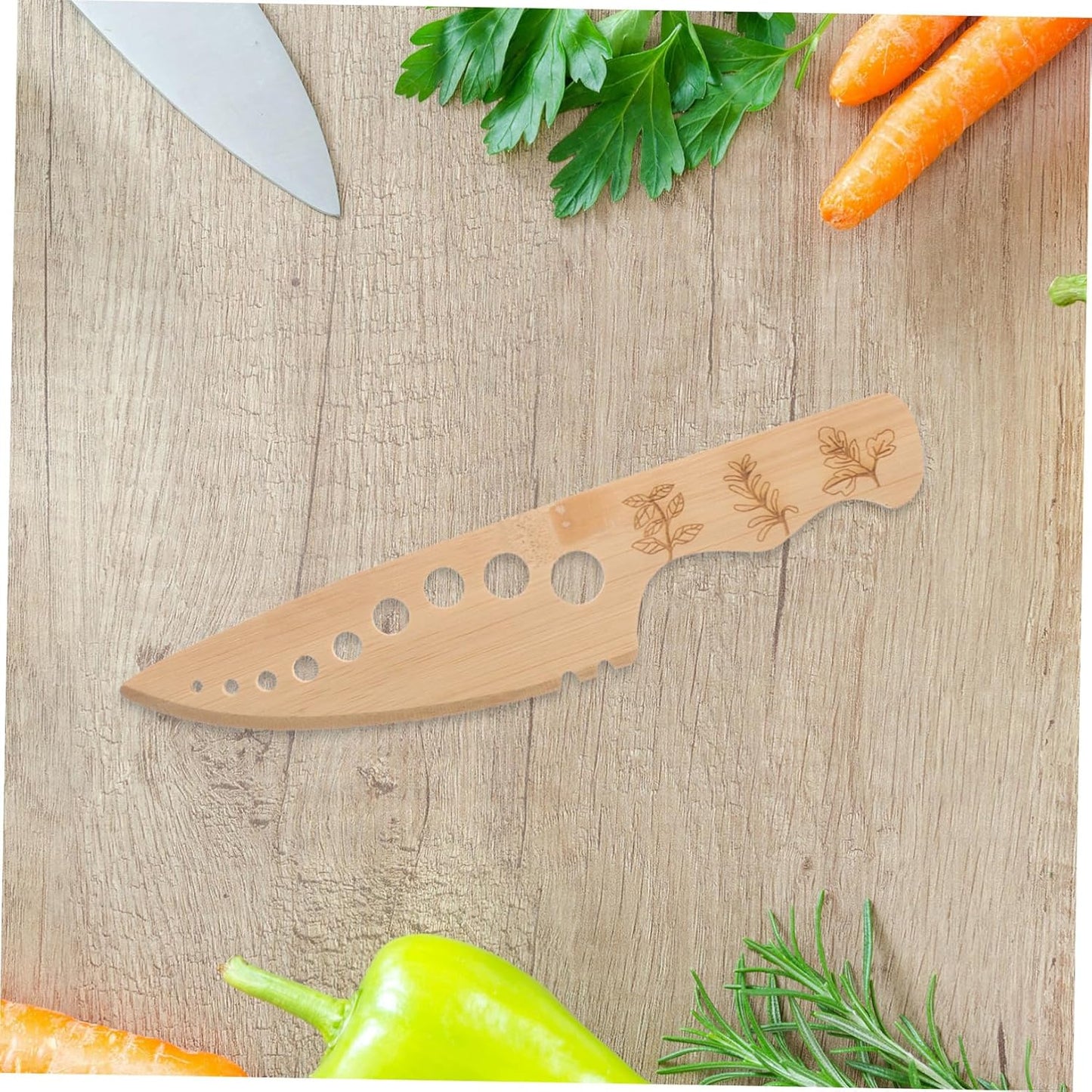 CIYODO Wooden Vegetable Stripper Tool Leaves Remover for Easy Vegetable Preparation and Smooth Peeling Tool for Kitchen Use Lightweight and Practical Kitchen Gadget