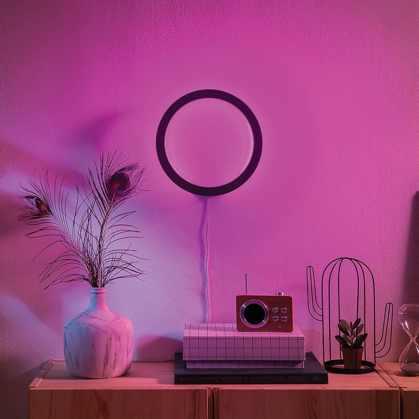 Philips Hue White and Color Ambiance Smart Sana LED Wall Lamp, White or Coloured Light, Dimmable, 20 W, Black