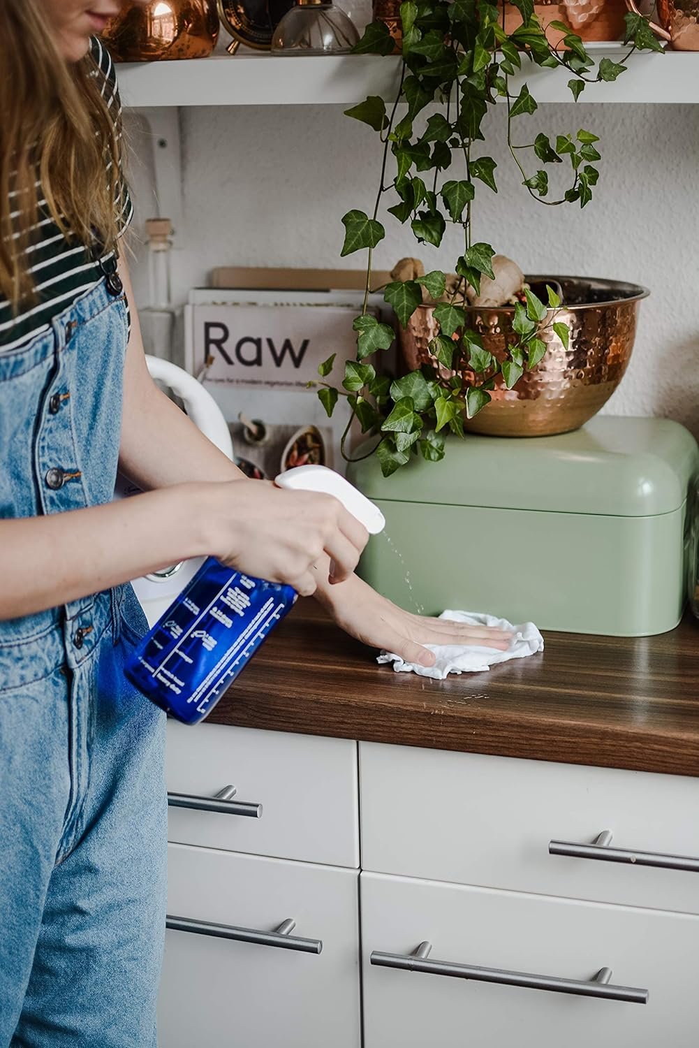 New Recipes 16 oz. Blue Glass Spray Bottle for DIY Cleaning with Essential Oils; 5 Non-Toxic, All-Natural Homemade Cleaning Recipes Printed Right on The Side. Durability Guaranteed. Made in USA.