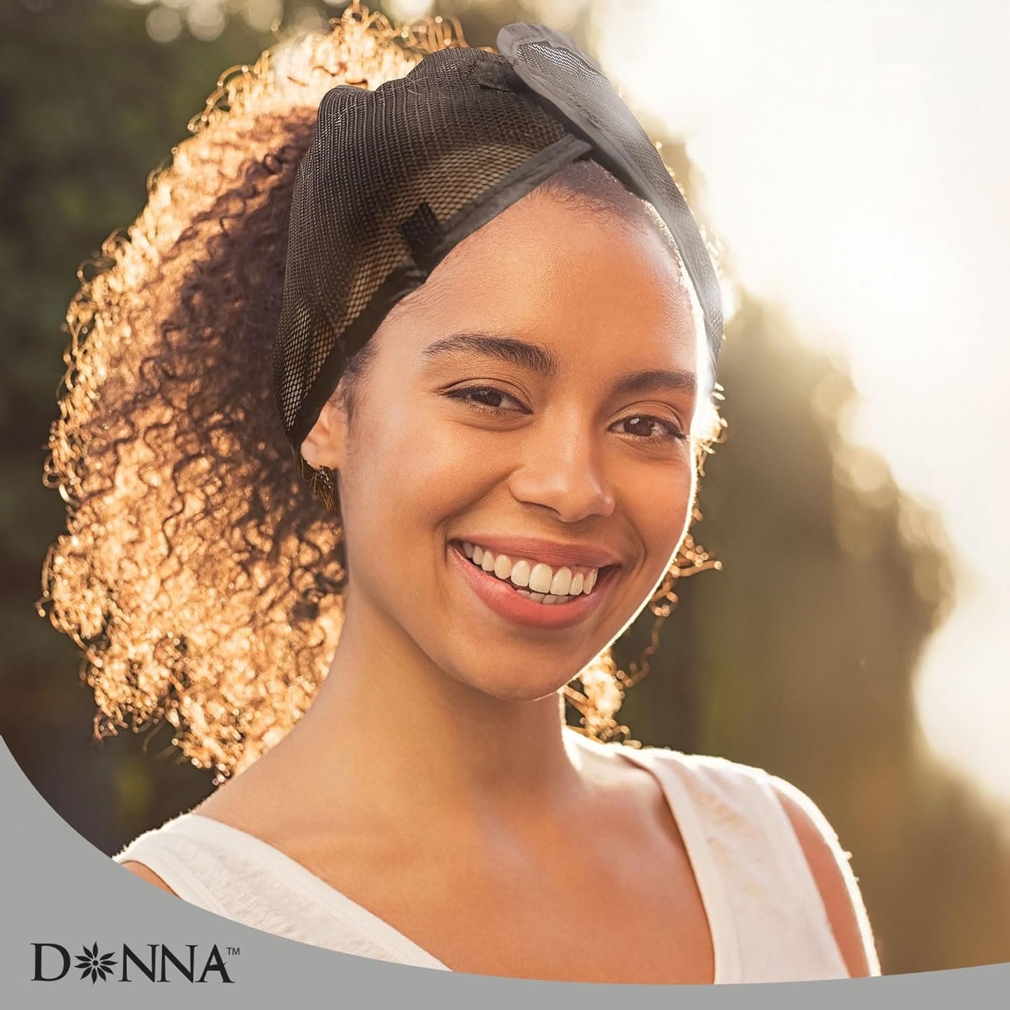 DONNA Extra Large Mesh Wrap 1pc HEADBAND, Mesh Wrap for Women’s Hair for Face Wash, Makeup Hair Accessories Headbands, 1PC BROWN COLOR
