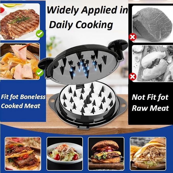 Chicken Shredder Tool Twist Pro - Large Meat Shredder for Chicken Breast, Pulled Pork, Beef with Upgraded Stainless Steel Spikes Wall Mounted Design BPA-Free Kitchen Essentials Gadgets (Black/Black) Brand: TAREG