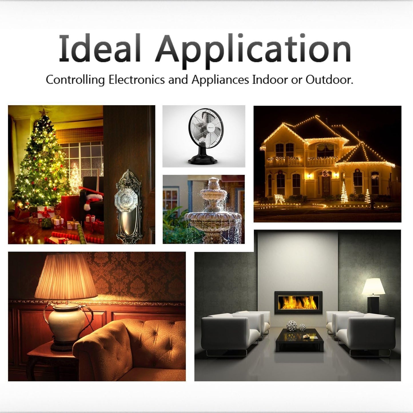 SkylinkHome PA-318 Plug-In Indoor & Outdoor Electrical Plug Outlet Remote Controllable Switch Receiver for Wireless Home Automation Lighting Appliance Christmas Holiday Electronics Control, Off White