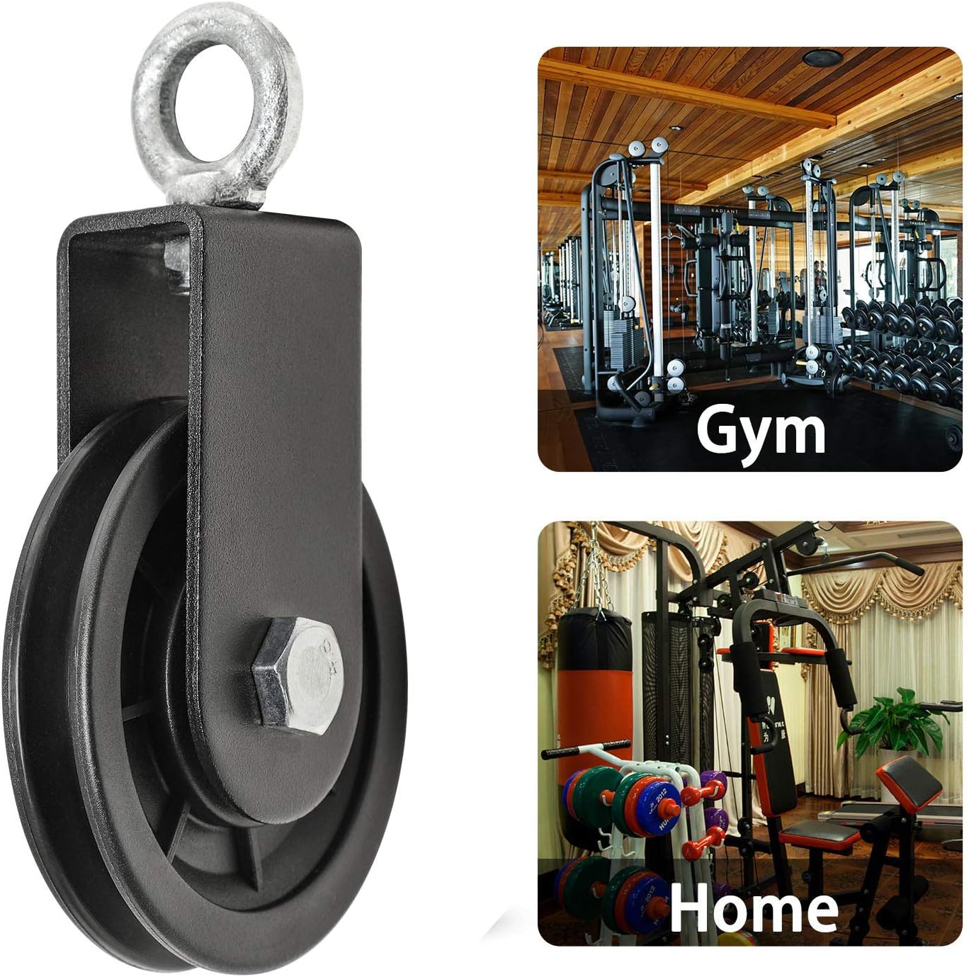 Vishusju 90mm Pulley Wheel for Cable Machines Silent Bearing Home Gym Equipment Pull Down Attachment Weight Lifting Pulley Traction
