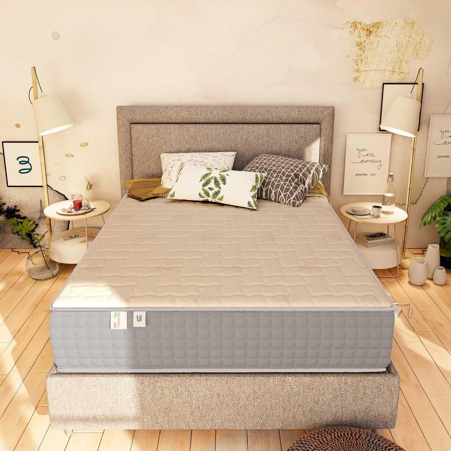 Baldiflex Emporio Luxury Spring and Memory Double Mattress 160 x 190 cm, 800 Springs and 7 cm Memory, Height 29 cm