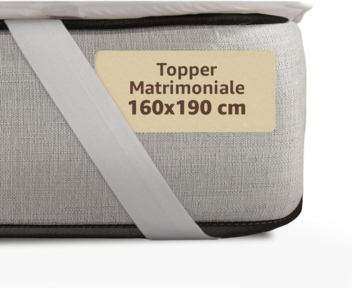 SONIT Double Bed Topper – Double Bed Topper 160 x 190 cm, Hypoallergenic and Breathable – Soft Mattress Corrector to Improve Sleep Quality