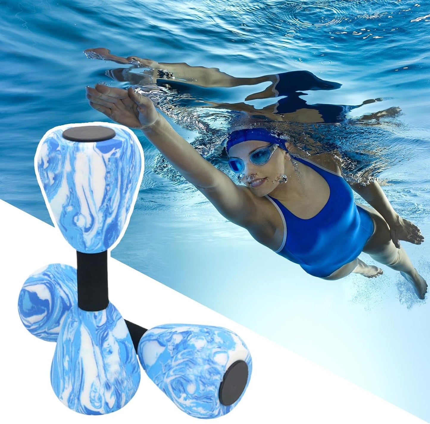 Aquatic Dumbbells Water Weights, Pool Exercise Equipment, 3.54 inches Adorable Compact Resistance Pool Equipment, Aerobic Workout Gear for Training, Gym, Swimming