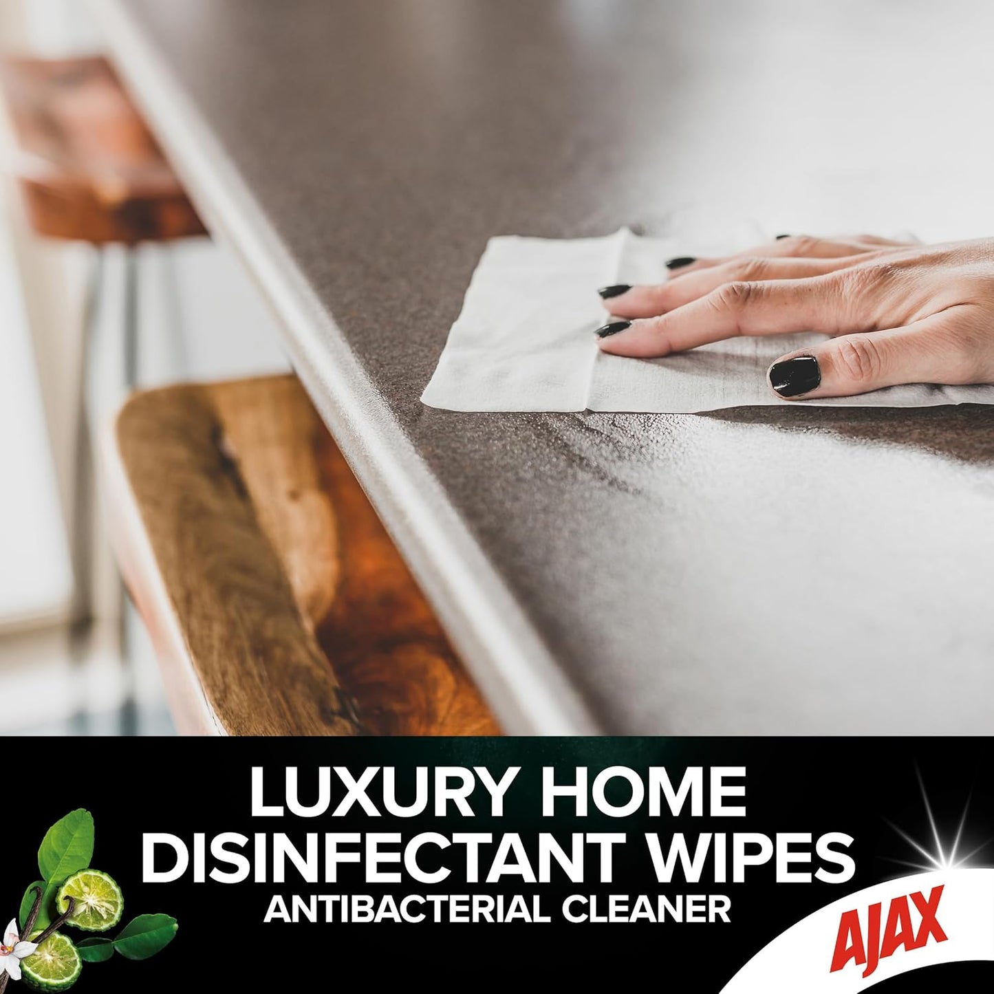 Ajax Luxury Home Multipurpose Cleaning Wipes Exotic Bergamot & Vanilla Bean 110 Pack
