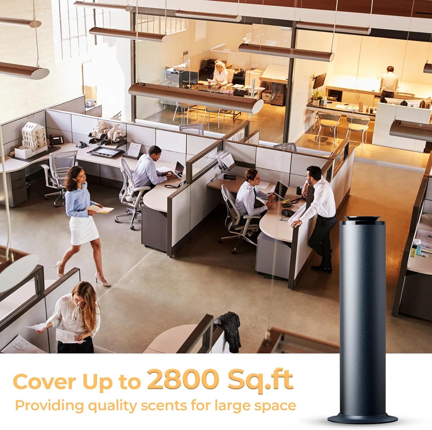 2800 sq.ft Floor Standing Waterless Diffuser, 600ml Scent Air Machine for Home Hotel Scent Diffuser Cold Air Essential Oil Diffuser for Large Room Office, APP and Remote Control