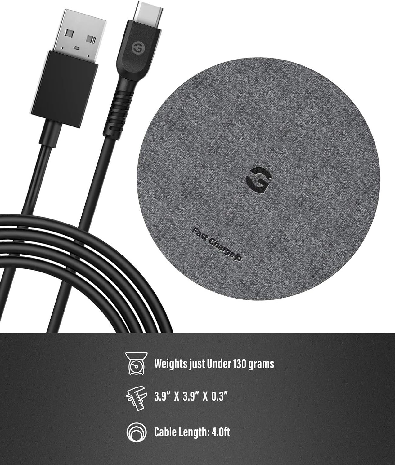Encased Wireless Charger Pad for Samsung Models (Quick Charge 3.0) Galaxy S22/S23/S24 (Fast Charging Qi Enabled) Non-Slip, Case Compatible