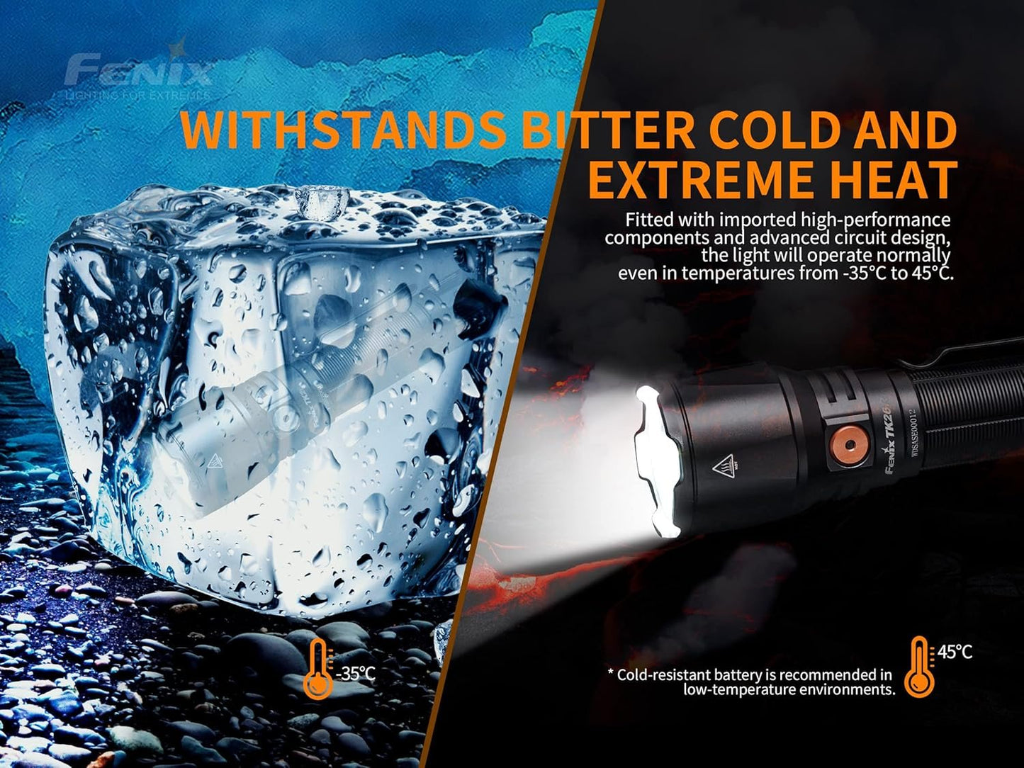 Fenix TK26R 1500 Lumen Multi Color Rechargeable Tactical Flashlight ** Canadian Edition