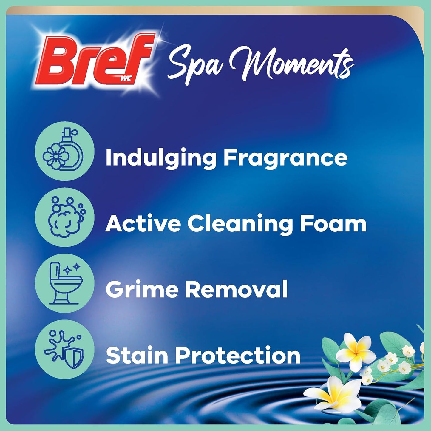 Bref Spa Moments Calmness Rim Block Toilet Cleaner with Essential Oils, 50 g (Pack of 2)