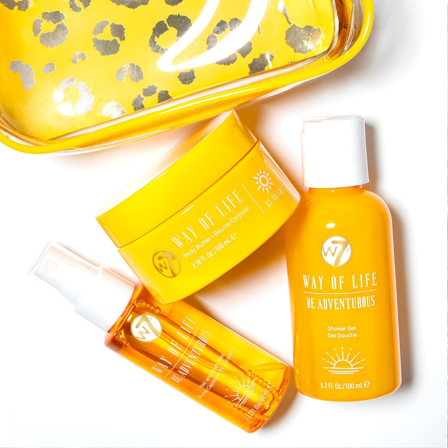W7 VAY-CAY Be Adventurous Travel Skincare Set | Cleansing Shower Gel, Body Butter & Body Spray | Energizing and Moisturizing Products for Radiant Skin