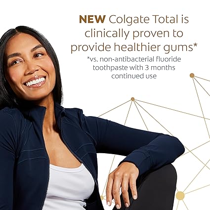 Colgate Total Clean Mint Toothpaste, 10 Benefits, No Trade-Offs, Freshens Breath, Whitens Teeth and Provides Sensitivity Relief, Clean Mint Flavor, 4 Pack, 5.1 Oz Tubes