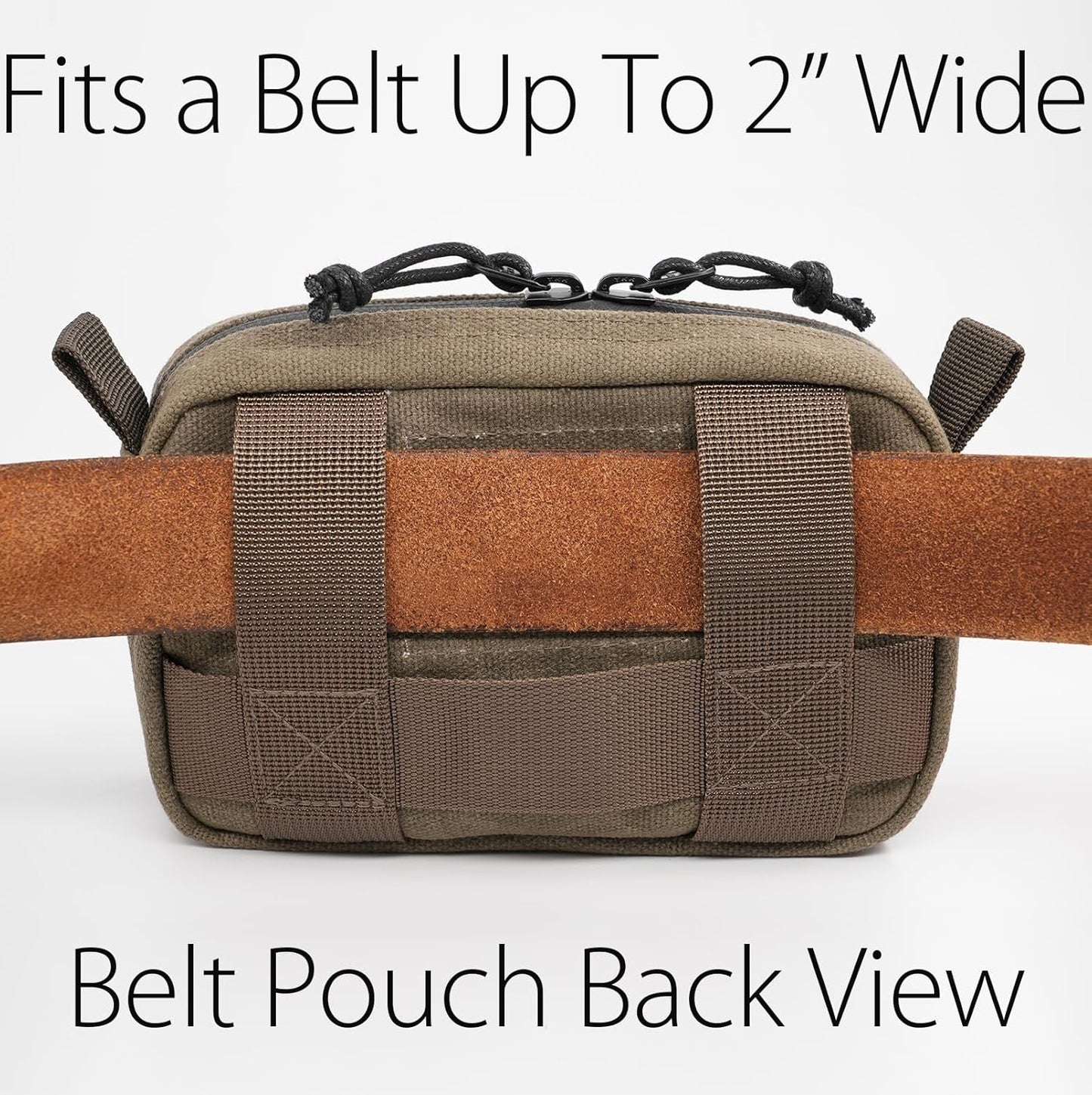 diodrio Belt Pouch for Men Women YKK Zippers EDC Pouch, Belt Bag Waist Pack for Hiking, Water Resistant, Waxed Canvas, Olive